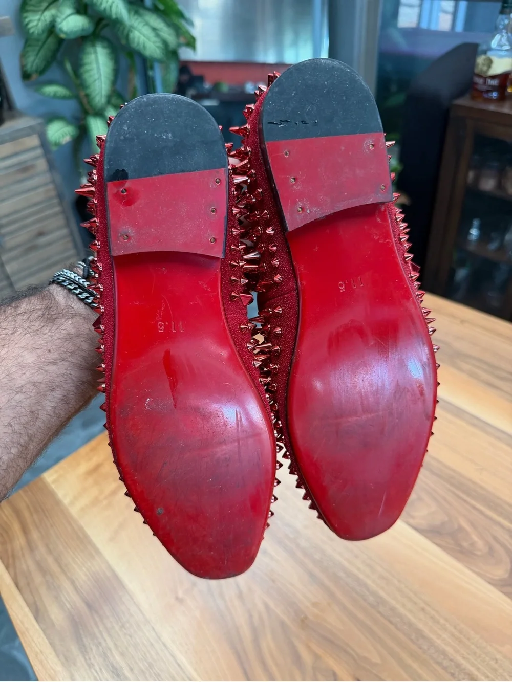 Red Studded Mens loafer